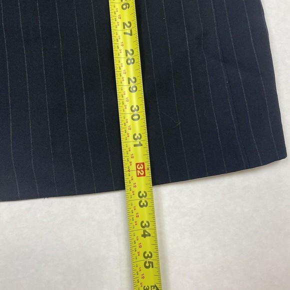 Brooks Brothers Makers Brooksease Pinstripe Blazer Jacket Sz 45 Long Black Wool - Picture 6 of 9